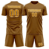 Custom Khaki Yellow Soccer Jersey