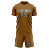 Custom Khaki Dark Grey Soccer Jersey