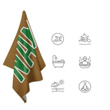 Custom Khaki Emerald Green Beach Towel