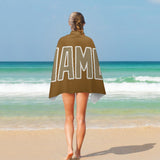 Custom Khaki Light Khaki Beach Towel