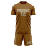 Custom Khaki Light Khaki Soccer Jersey
