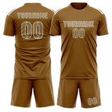 Custom Khaki Light Khaki Soccer Jersey