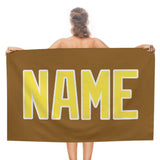 Custom Khaki Light Yellow Beach Towel