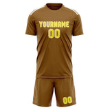 Custom Khaki Light Yellow Soccer Jersey