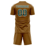 Custom Khaki Blue Green Soccer Jersey