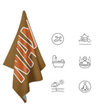 Custom Khaki Orange Beach Towel