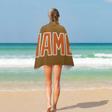 Custom Khaki Orange Beach Towel