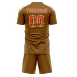Custom Khaki Orange Soccer Jersey
