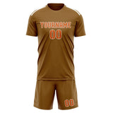 Custom Khaki Orange Soccer Jersey