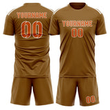 Custom Khaki Orange Soccer Jersey