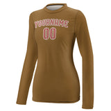 Custom Khaki Copper Rose Women's Long-Sleeve Shirt
