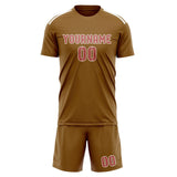 Custom Khaki Copper Rose Soccer Jersey