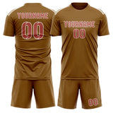 Custom Khaki Copper Rose Soccer Jersey