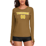 Custom Khaki Gold Women's Long-Sleeve Shirt