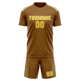 Custom Khaki Gold Soccer Jersey