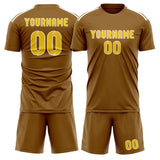 Custom Khaki Gold Soccer Jersey