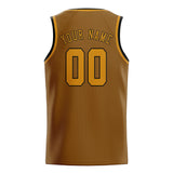 Custom Khaki & Yellow Colors Design Sports Basketball Jersey