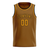 Custom Khaki & Yellow Colors Design Sports Basketball Jersey