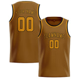 Custom Khaki & Yellow Colors Design Sports Basketball Jersey