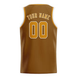 Custom Khaki & Yellow Colors Design Sports Basketball Jersey