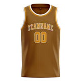 Custom Khaki & Yellow Colors Design Sports Basketball Jersey