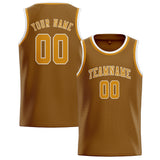 Custom Khaki & Yellow Colors Design Sports Basketball Jersey