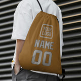 Custom Khaki Gray Drawstring Bag
