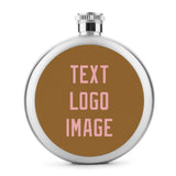 Custom Khaki Light Pink Hip Flask