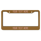 Custom Khaki Light Pink License Plate Frame