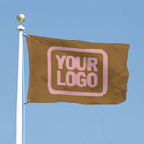 Custom Khaki Light Pink Flag