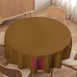 Custom Khaki Pink Round Table Cloth