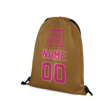 Custom Khaki Pink Drawstring Bag
