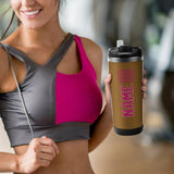 Custom Khaki Pink Stainless Steel Water Cup