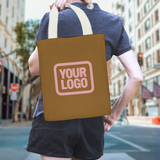 Custom Khaki Pink Canvas Tote Bag