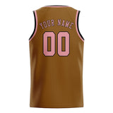 Custom Khaki & Light Pink Colors Design Sports Basketball Jersey