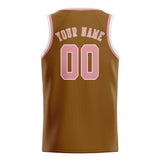 Custom Khaki & Light Pink Colors Design Sports Basketball Jersey