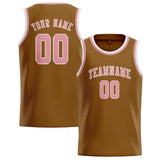 Custom Khaki & Light Pink Colors Design Sports Basketball Jersey
