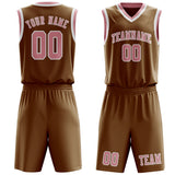 Custom Khaki Light Pink Basketball Set