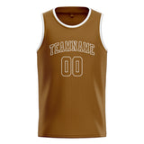 Custom Khaki & Khaki Colors Design Sports Basketball Jersey