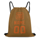 Custom Khaki Orange Drawstring Bag