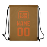 Custom Khaki Orange Drawstring Bag