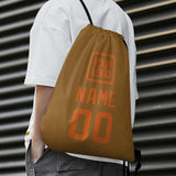 Custom Khaki Orange Drawstring Bag