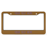 Custom Khaki Light Purple License Plate Frame