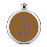 Custom Khaki Light Purple Hip Flask