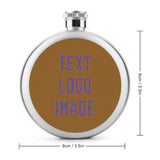 Custom Khaki Light Purple Hip Flask