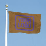 Custom Khaki Light Purple Flag