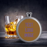 Custom Khaki Light Purple Hip Flask