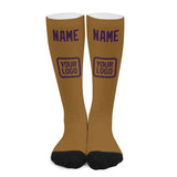 Custom Khaki Purple Knee-High Sock