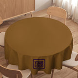 Custom Khaki Purple Round Table Cloth