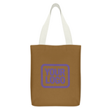 Custom Khaki Purple Canvas Tote Bag